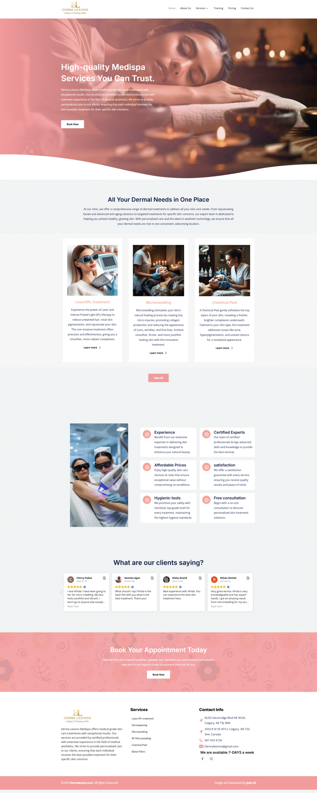 Dermalesions Medi SPA Website
