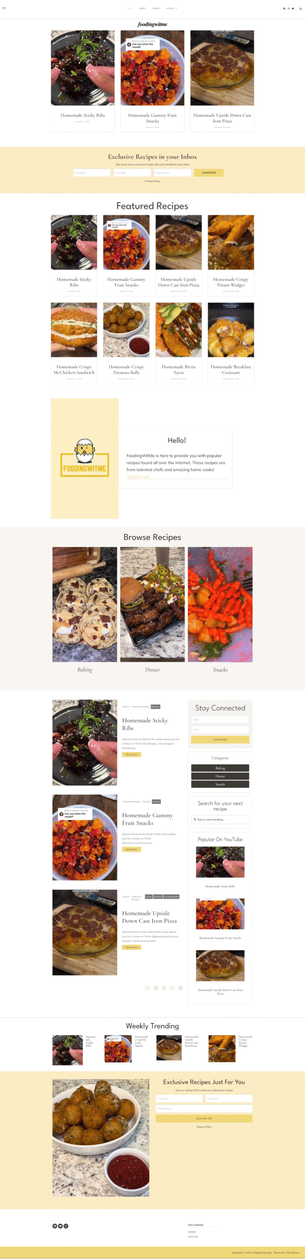 Food Bloging Website